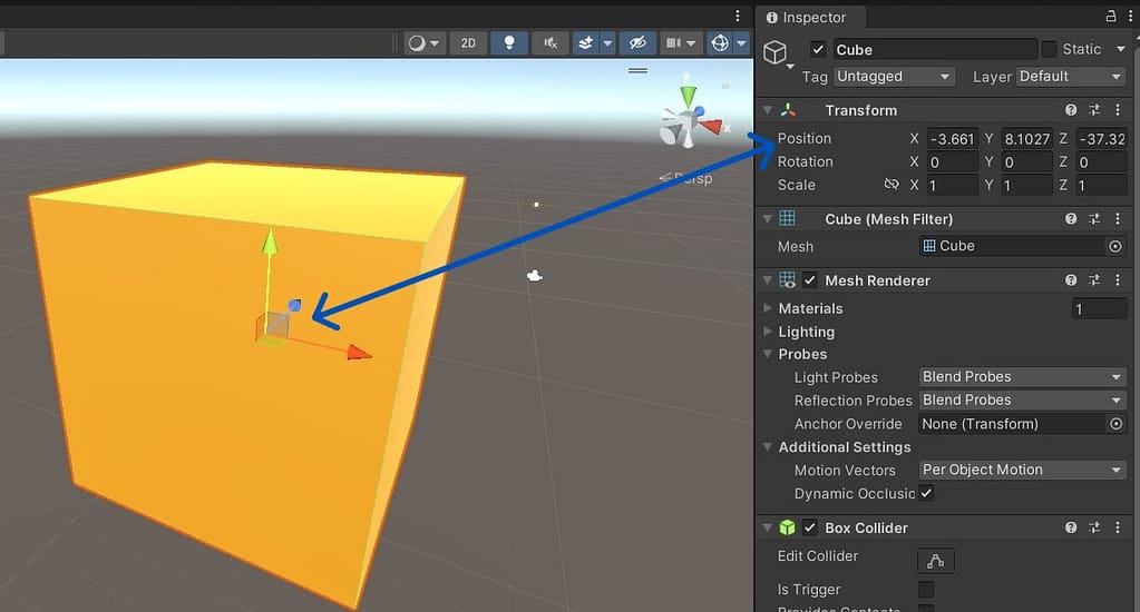 The position of a game object in Unity - arvind web