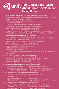 Top 10 most frequently asked questions about game development using Unity
