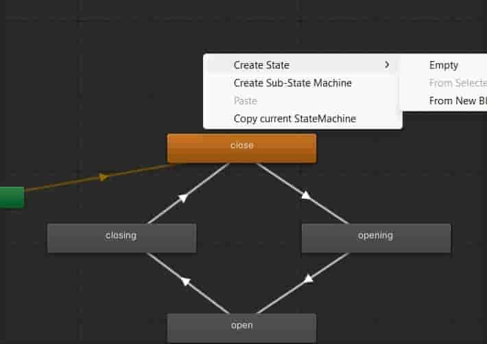 states and transitions in Unity